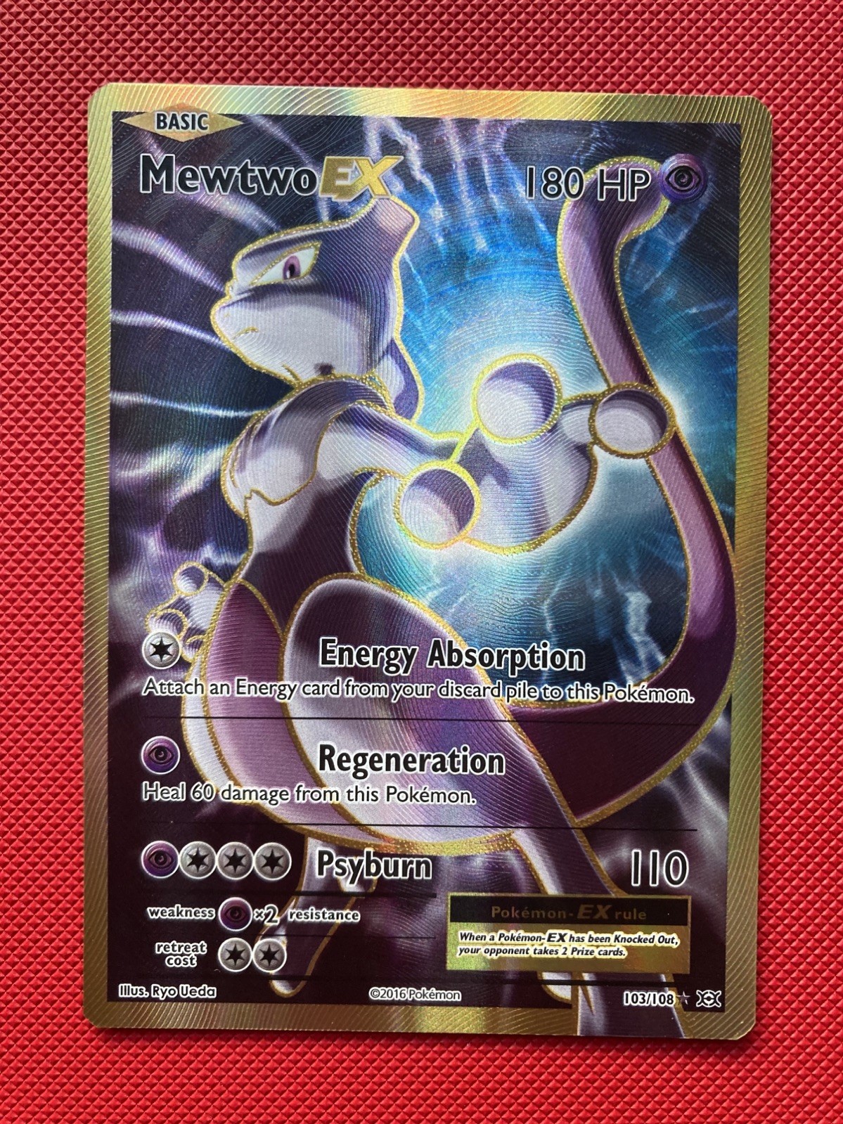 Mewtwo EX 103/108 Ultra Rare Full Art Holo - XY Evolutions - Pokémon Card - NM