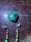 Lovely Vtg. Malachite Pendants, Southwestern Earrings — photo 2