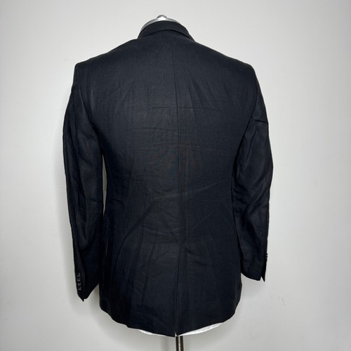 Polo Ralph Lauren Linen 42L Blazer Jacket Sport Coat Made in Italy Black L - Picture 2 of 10