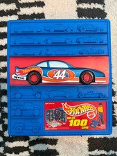 Vintage 1997 Hot Wheels 100 Car Rolling Storage Case Blue With 39 Car's Lot