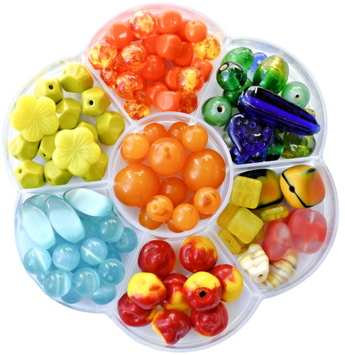 Vintage Beads Mix Bakelite Glass Plastic Beads Lot 139g Retro Bead Collection