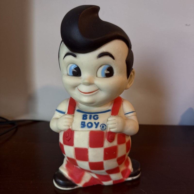 Vintage Bobs Big Boy Plastic Coin Bank Restaurant Mascot Figurine Advertising