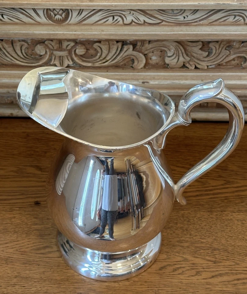 Винтажный серебряный кувшин для воды EPC Bristol Ice Lip 22 А 8,75 дюйма - Изображение 2 из 4