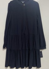 Tommy Hilfiger Navy Blue Tiered Long Sleeve Dress Size 12