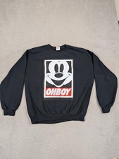 Vintage Mickey Mouse Crewneck Sweatshirt Mens Large Ohboy Graphic Disney 90s
