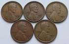 New Listing1910-S/11-S/12-S/13-S/14-S Lincoln Wheat Cents VG/F, 5 San Francisco Penny 1C