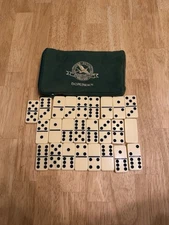 Vintage Eddie Bauer Dominoes Set Canvas Carry Case Travel 25 Tiles Camping Game
