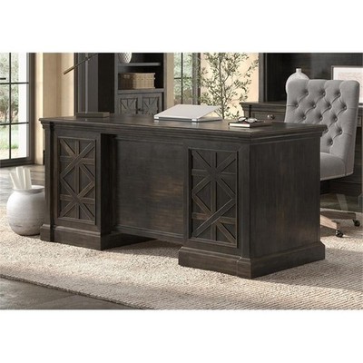 Martin Furniture 66''W Wood Double Pedestal Executive Desk Dark Brown