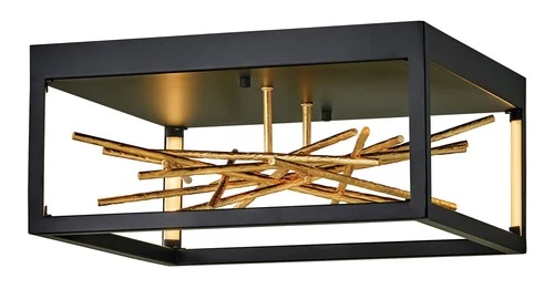 Fredrick Ramond FR46401 Styx 18"W Integrated LED Flush Mount - Black - Picture 1 of 2