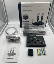 DIGITNOW Karaoke Microphone Mixer System - K203 - Dual UHF Wireless - Black
