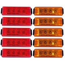 All Star Truck Parts  Qty 10 4"x1" Amber/Red Thin line Trailer Led Side