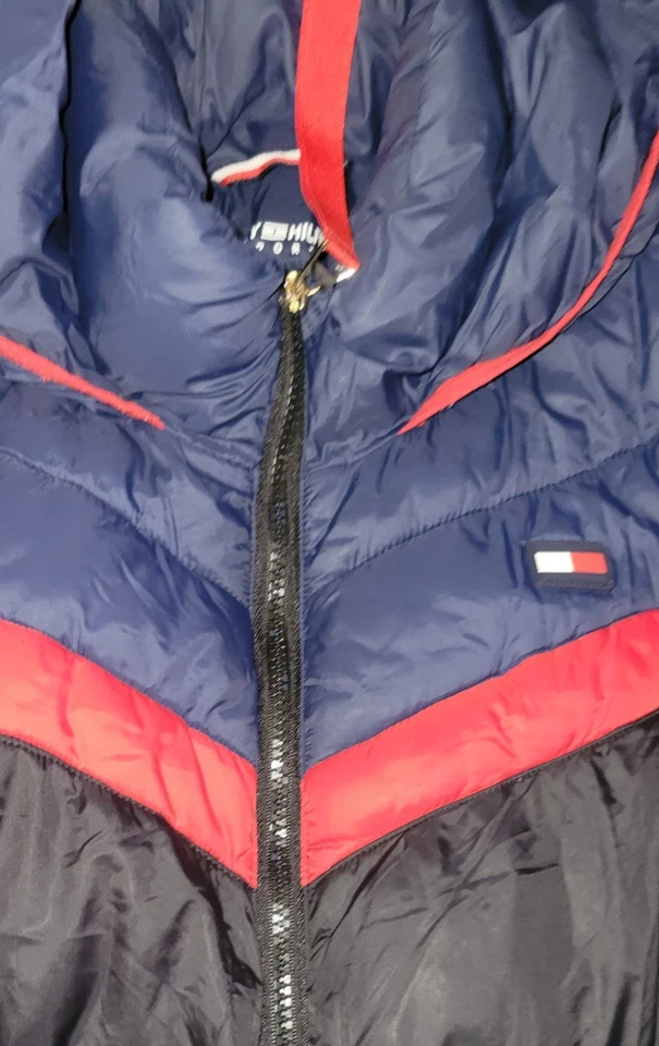 Tommy Hilfiger Chaqueta Puffer Talla Grande Clásica Con Capucha Invierno Abrigo Hinchado 54163 Foto 3 de 4
