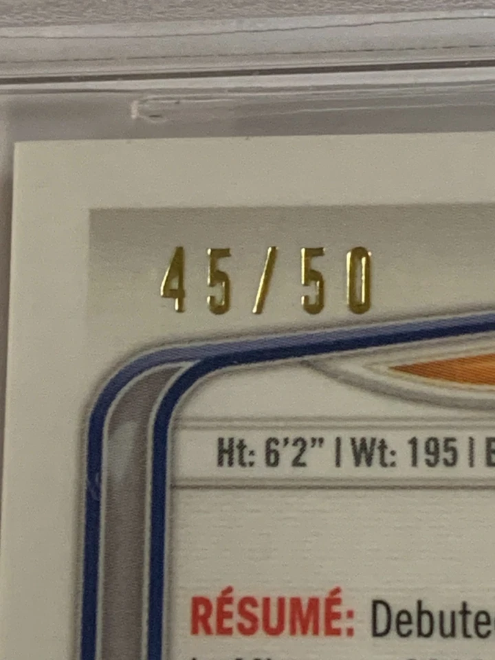 2014 Bowman Chrome Rookie Auto Gold Refractor Travis D'Arnaud /50 RC - BGS 9.5 - Image 3 of 3
