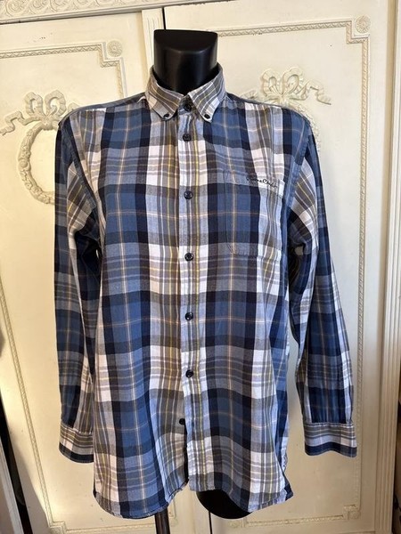 Men Pierre Cardin Shirt Navy Cotton 46
