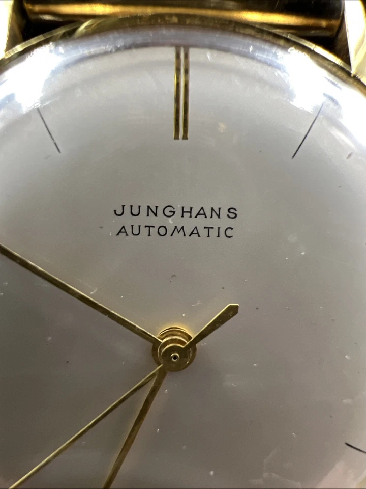 Vintage 1960 Junghans Automatic Gents Gold Plated Silver Bauhaus Dial Tested OK - Image 3 of 4
