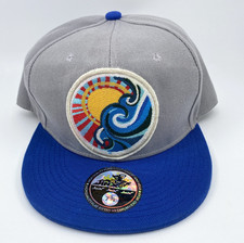 JINX Flat Fitted Cap - Gray w/Blue Size (7-3/4) - Tropical/Beach/Coastal Vibe