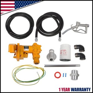 20GPM 12V Fuel Transfer Pump With Nozzle For Gas Diesel With Particulate Filter