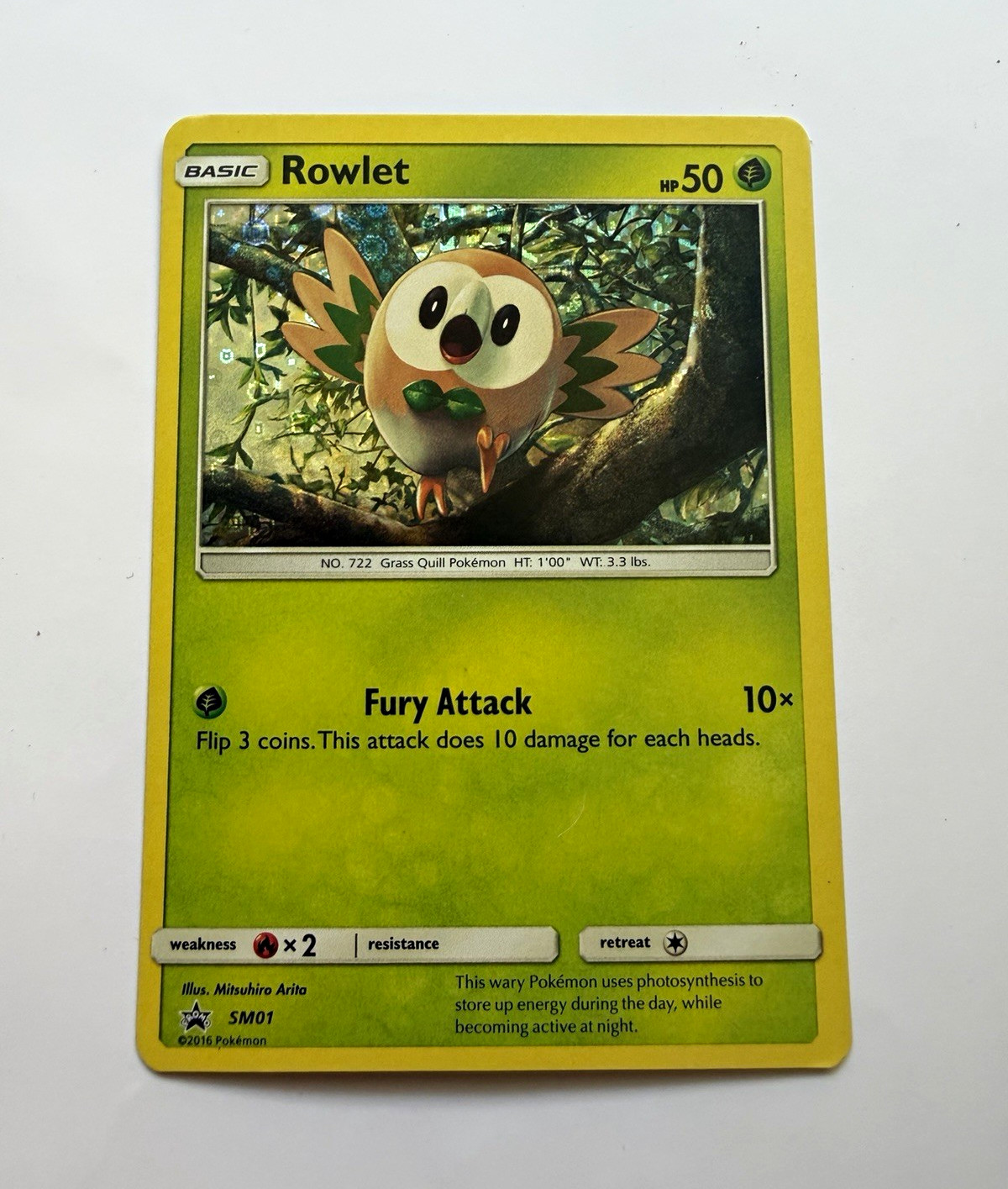  Rowlet  SM01 Sun & Moon Black Star Promo Holo 2016 