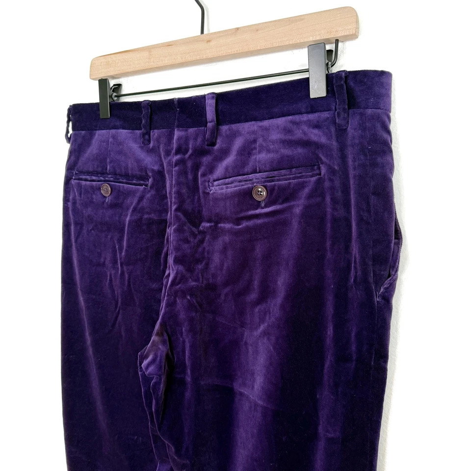 Etro 48 Mens Purple Velvet Dress Pants Made in Italy - Image 4 of 4