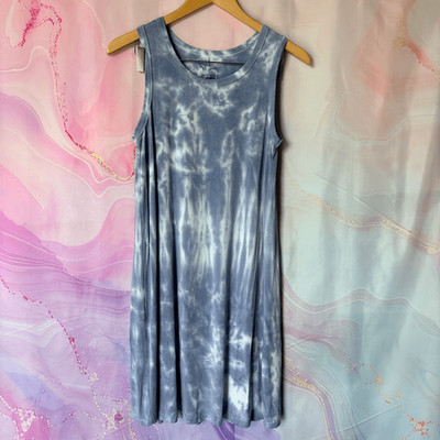 Thread & Supply M Blue White Tie Dye Dress Casual Boardwalk Preppy Boho Hippie
