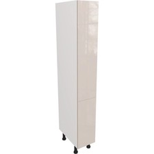 Fully Assembled 250mm Kitchen Tall Larder Unit With Gloss Cashmere Doors