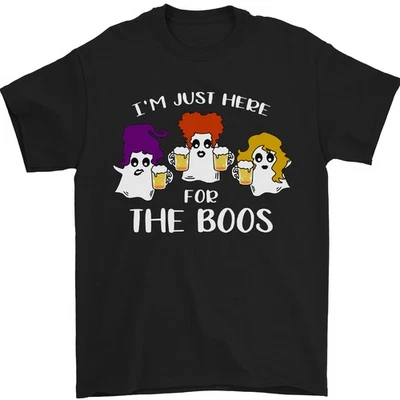 Halloween Je Suis Juste Ici Pour Les Boos T-Shirt Pour Hommes 100% Coton - Photo 1/4
