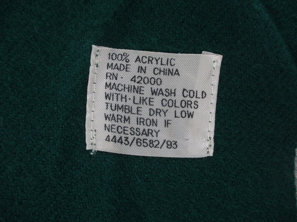 Bufanda Vintage Verde Sólido Adulto Flecos Preppy Clásica 11.5x60 Usada en Excelente Condición Foto 2 de 4