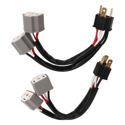 2Pcs 9003 H4 Headlights Wiring Harness Socket Adapter Male To Female 2 Way