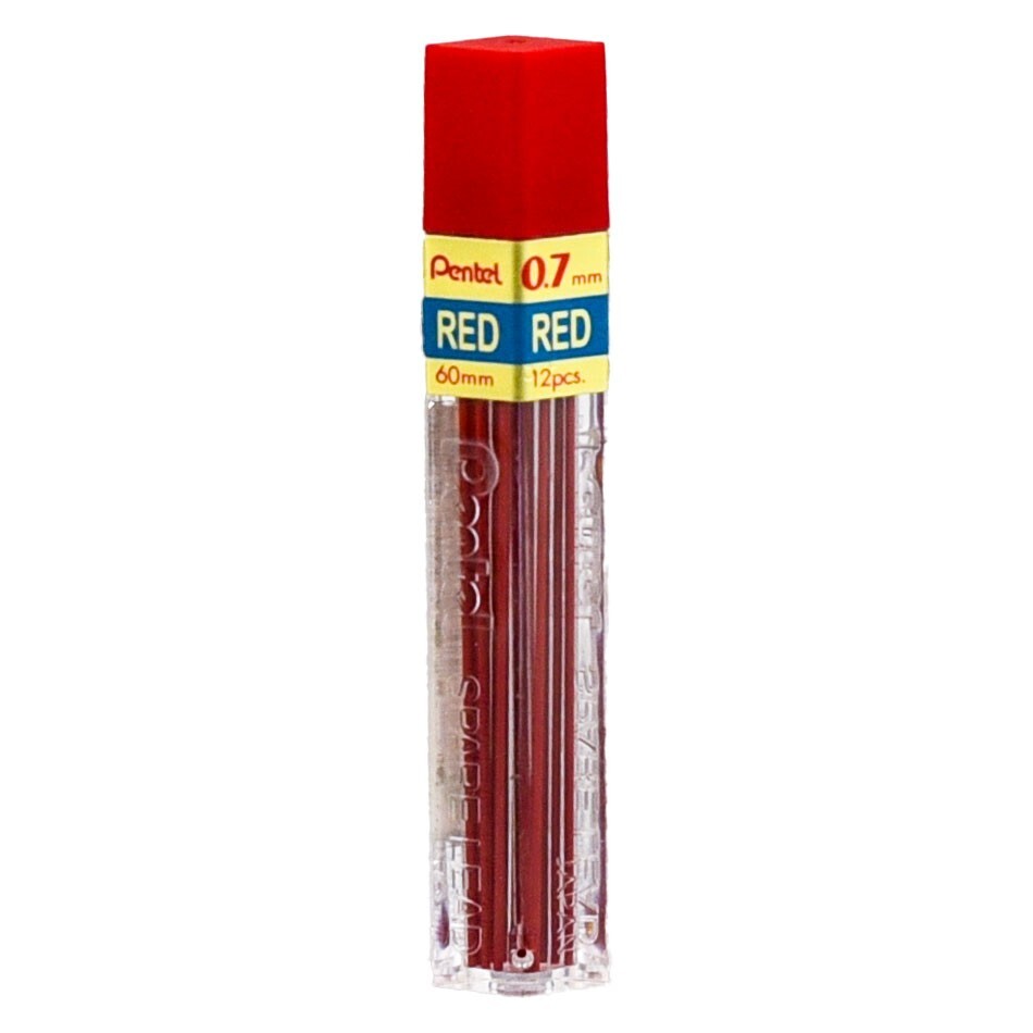 Pentel PPR-7 Red 0.7mm Refill Lead, Box of 12 Tubes 144 Leads