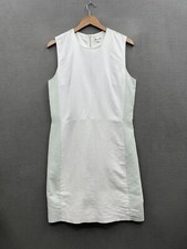 Gap Women’s 8 Tall White And Light Green Lined Linen And Cotton Dress