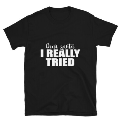Funny Christmas Dear Santa I really Tried Unisex T-Shirt