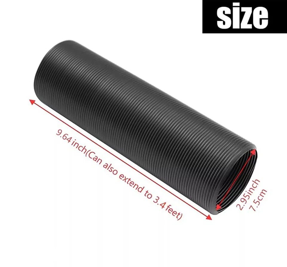 Manguera de admisión de aire frío flexible de 1 m tubo de alimentación de conductos para filtro de aire de automóvil 76 mm/3 pulgadas Foto 2 de 4