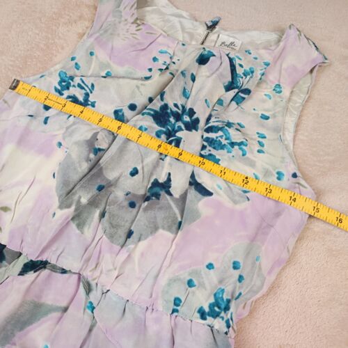 Belle by Oasis Womens Dress 100% Silk Slight Peplum Pockets Size UK 10 Floral - Picture 13 of 15