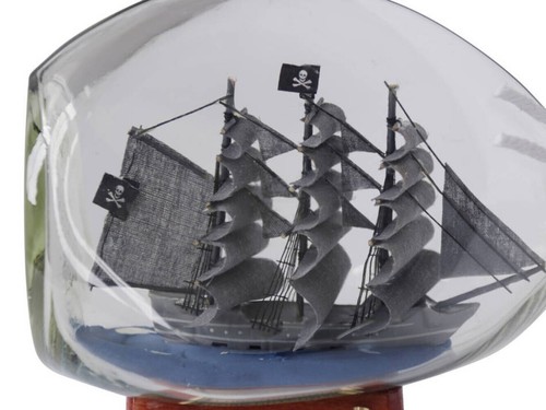 Flying Dutchman Pirate Ship in a Glass Bottle 7" - 第 2/6 張圖片