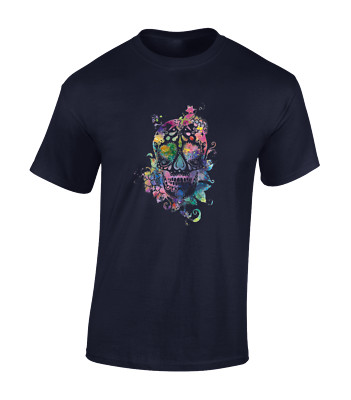SUGAR SKULL PAINT HERREN T SHIRT MEXICO DAY OF THE DEAD COOLE MODE RETRO TOP