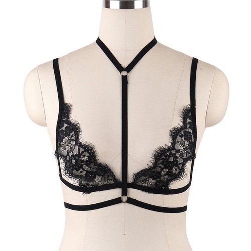 Harness Elastic Cupless Cage Bra Sexy Lingerie for Women Top Exotic Strap Belt - Picture 24 of 273