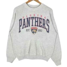 Vintage Florida Panthers Sweatshirt, NHL Panthers SweatShirt Ash AN38015