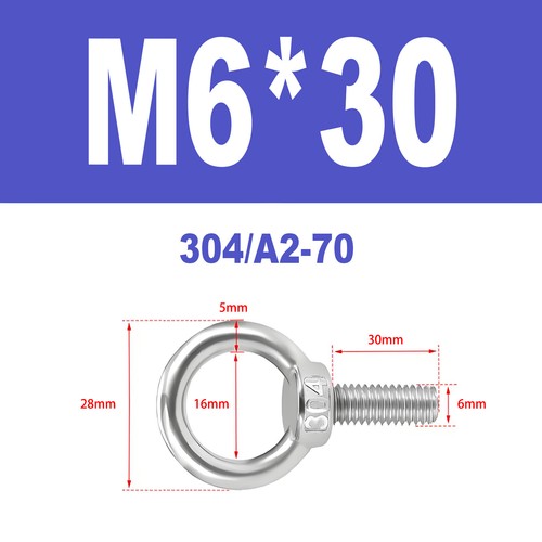 Ringschrauben Edelstahl V2A A2 Ösenschrauben M3-M18 Augbolzen Augenschrauben - Bild 48 von 122