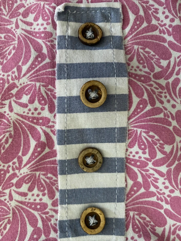 Vestido estampado floral rosa e cinza NAARTJIE KIDS~GRANDE/6 anos~L~sem mangas - Imagem 4 de 4