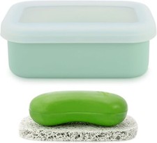 Travel Soap Case, Leak Proof Container, Silicone Regular, Green