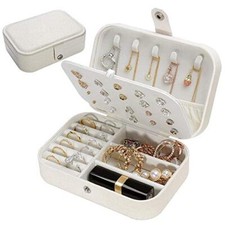 Jewelry Box, Travel Jewelry Organizer Cases with Doubel Layer for White