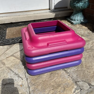 Lot of 4 The STEP Original Aerobic Risers Health Club Size 16''x16'' Pink Purple