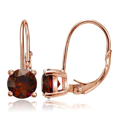 Rose Gold Flashed Sterling Silver Dangle Earrings With 6mm Beads & Leverback Closure 2 thumbnail image