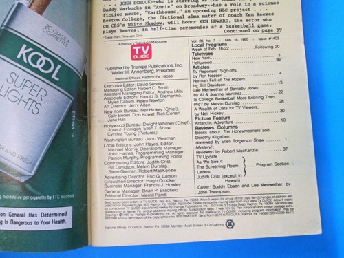 TV GUIDE 1980 February 16-22 Buddy Ebsen Lee Meriwether Barnaby Jones (3c) - Picture 4 of 12