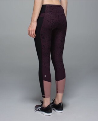 Lululemon Trail Bound 7/8 Tight Full-On Luxtreme Star Crushed Black Cherry SZ 8