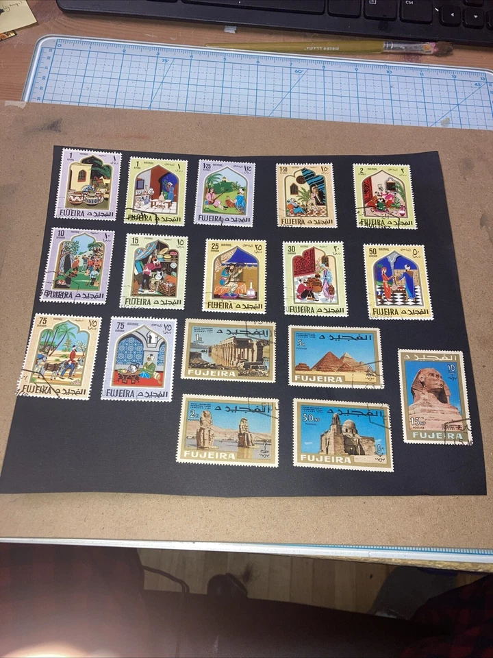 Bonito lote de 17 estampillas usadas vintage de Emiratos Árabes Unidos Fujeira años 60 raras MNH. ¡UNA OFERTA - MIRA! Foto 2 de 4