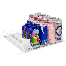 Drink Organizer for Fridge- Automatic Pusher Glide Soda Dispenser Holds 25 Cans