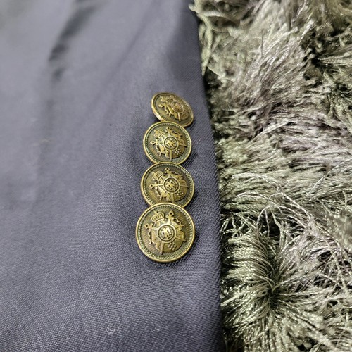 Paul Fredrick Blazer Giacca Uomo 52 Lungo Blu Lana Monopetto Tacca Bavero - Foto 15 di 19