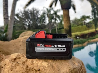 1) Genuine Milwaukee M18 48-11-1880 8.0 AH Battery 18V XC High