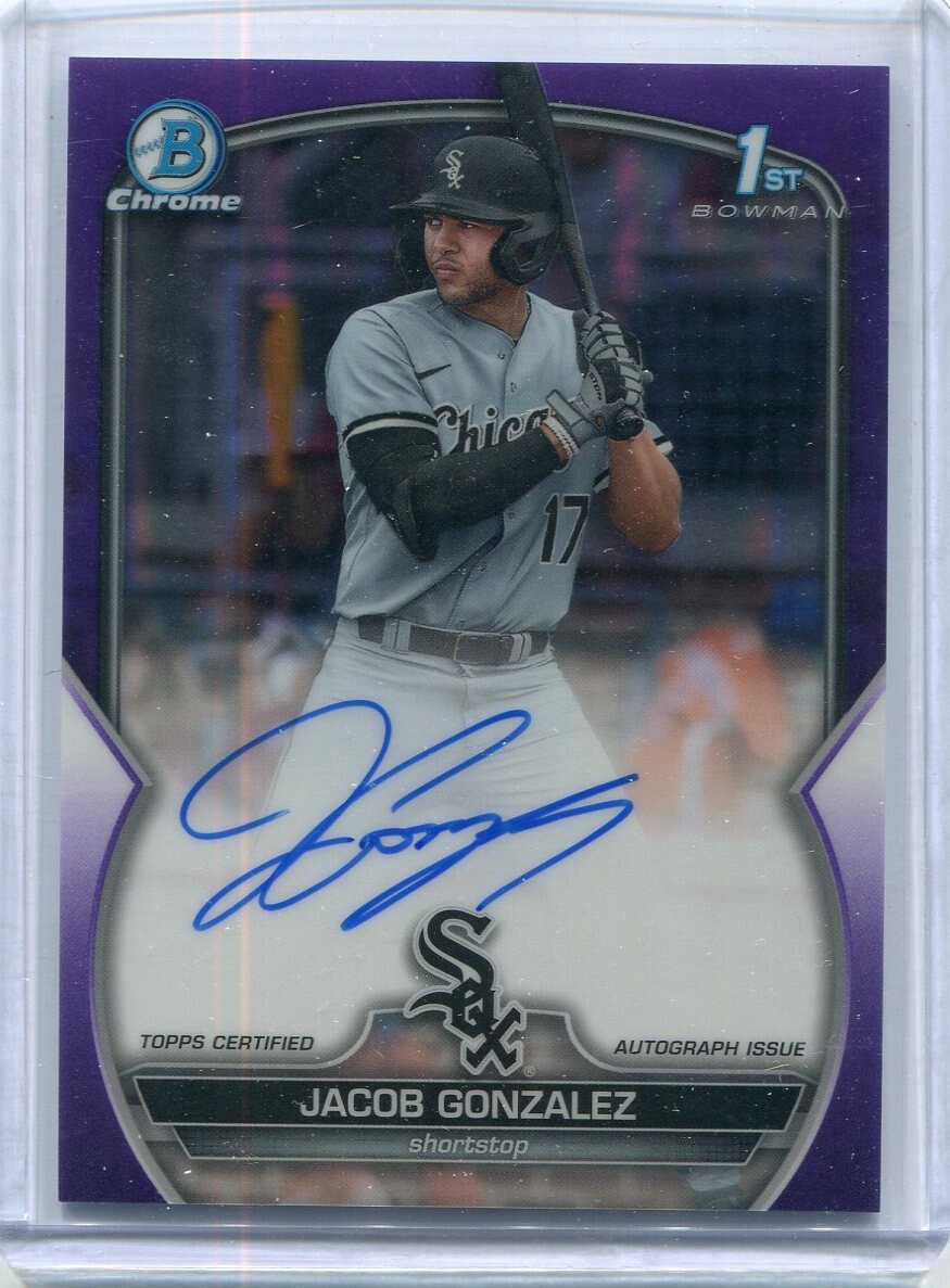 Jacob Gonzalez 2023 Bowman Draft Chrome Prospect Autographs 1st Purple /250
